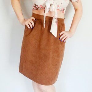 Vintage Faux Suede Skirt (M)